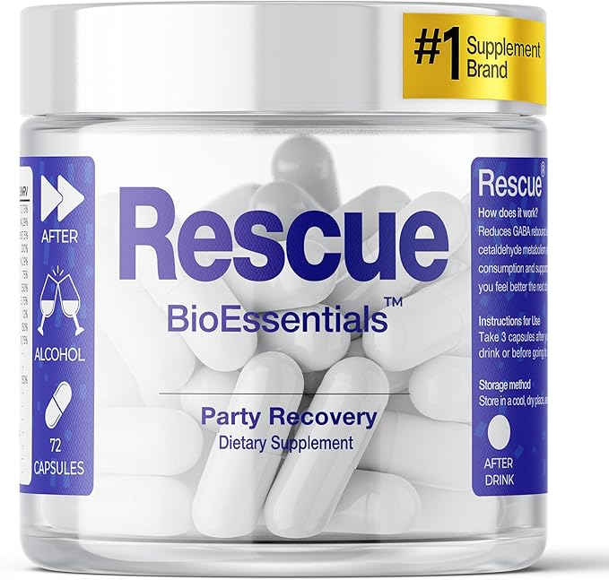 Rescue® – Milk Thistle Supplement for Liver Support – 36 Vegan Capsules DHM Supplements Liver Support Supplement with L-Cystine B Complex Minerals – Ideal for Afterparty Social Events