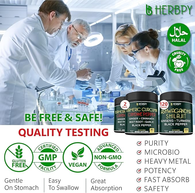Bundle 7in1 Turmeric Curcumin &amp 5in1 Ashwagandha Shilajit Supplement