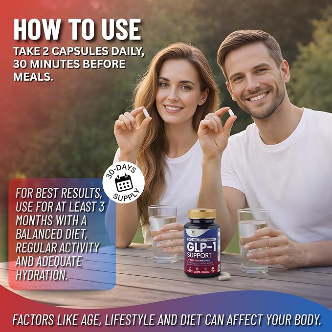 GLP-1 Supplement 1000 mg with Berberine L-Carnitine Ashwagandha | Metabolism Support for Satiety &amp Craving Control | Probiotics 10 Billion CFU for Gut Health &amp Healthy Energy – 60 Capsules