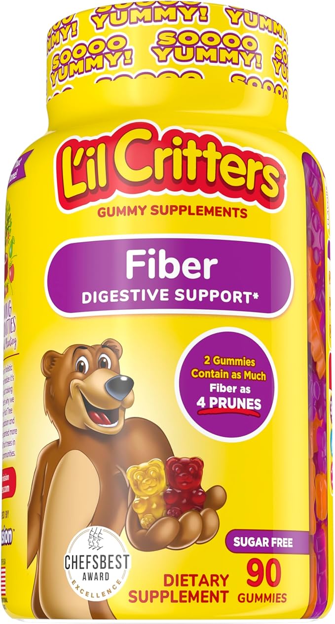 L'il Critters Fiber Gummy Supplement for Kids Digestive Support 90 Gummies &amp So Cozy Leave in Conditioner Spray for Kids Curly Hair Detangler 8 Fl Oz