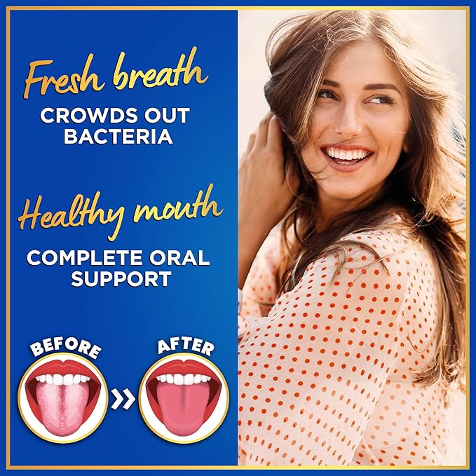 Oral Probiotics for Teeth and Gums - 3BN CFU Lactobacillus Salivarius Paracasei K12 Pro B Inulin Dental Probiotics for Bad Breath Treatment Gum Health - 90 Best Breath Oral Probiotic Mint Tablets
