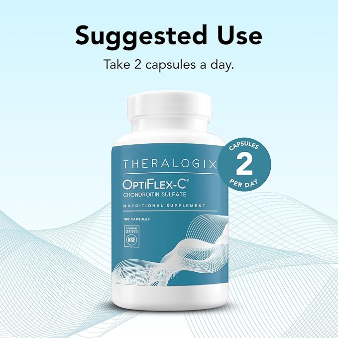 Theralogix OptiFlex-C Chondroitin Sulfate - 90-Day Supply - Chondroitin Capsules - Support Healthy Joint Function and Mobility - Joint Support Supplement for Women &amp Men - NSF Certified - 180 Caps