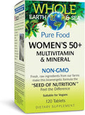 Natural Factors Whole Earth &amp Sea Women's 50+ Multivitamin &amp Mineral - Daily Multivitamin with Calcium Selenium &amp More - Supports Bone &amp Brain Health - 120 Tablets (60 Servings)