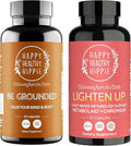 Happy Healthy Hippie Lighten Up Weightloss Supplement (Metabolaid™ + Chromium) &amp Be Grounded Stress Relief Supplements