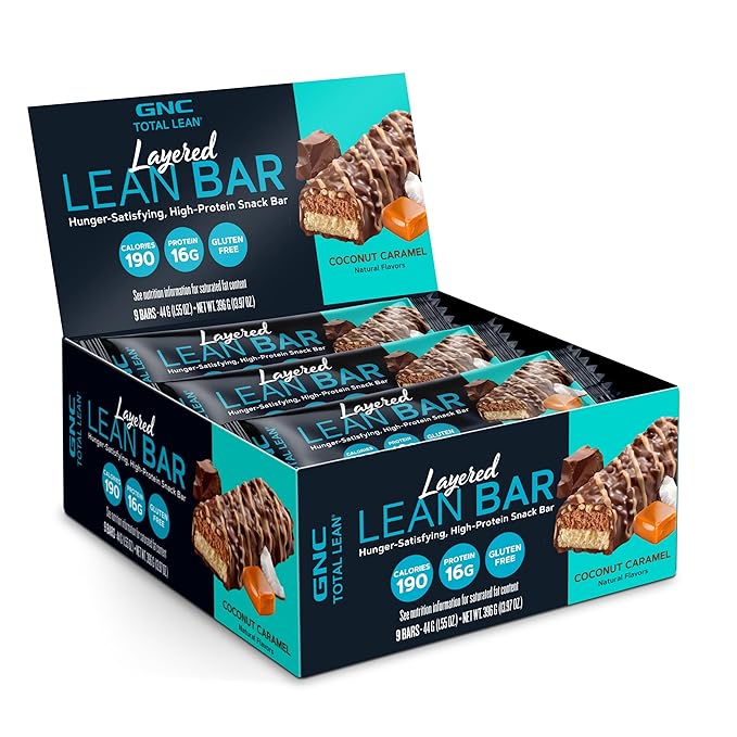 GNC Total Lean Layered Lean Bar - Coconut Caramel (9 Bars)