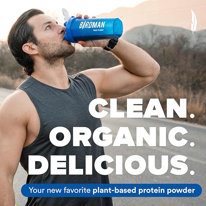 BIRDMAN Falcon Vegan Protein Powder Organic Stevia &amp Sugar Free Plant Based Low Carb Dairy Free Keto Non Whey Probiotic Pea Protein | Combo Pack: Vanilla &amp Chocolate Flavors - 20 Servi