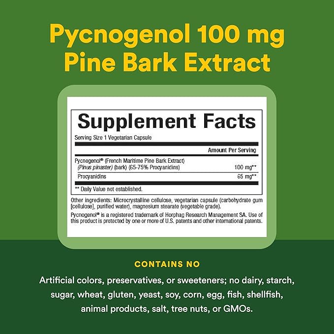 Natural Factors Pycnogenol 100 mg Antioxidant Support for Healthy Aging 30 Capsules