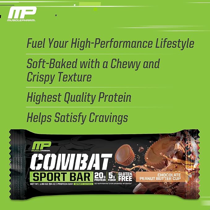 Muscle Pharm Combat Protein 2lb Vanilla and Combat Chocolate Peanut Butter Cup Sport Bars