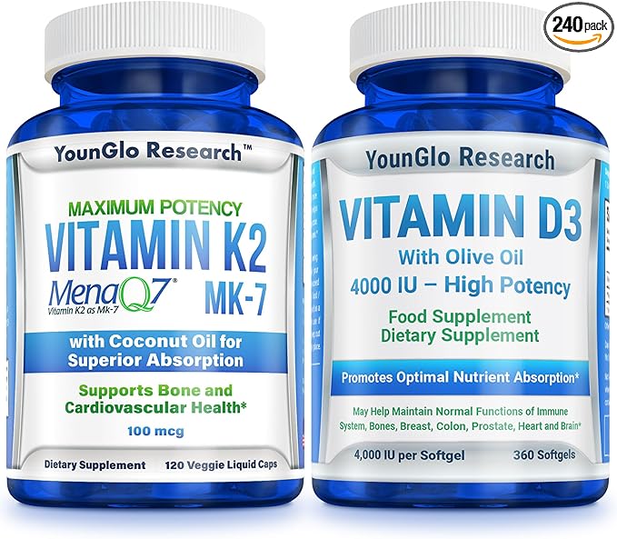Vitamin D3 4000 IU &amp Vitamin K2 MK7 100 mcg Supplements