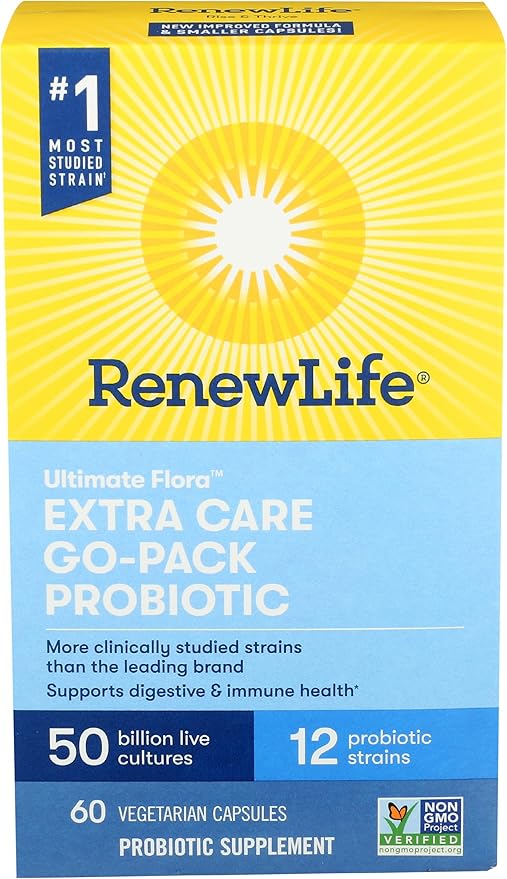 Renew Life Extra Care Ultimate Flora Probiotic 50 Billion Go Pack 60 Ct
