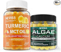 NEVISS Sugar Free Turmeric Curcumin Gummies + Marine Algae Calcium Supplement 600mg High Absorption Vegan