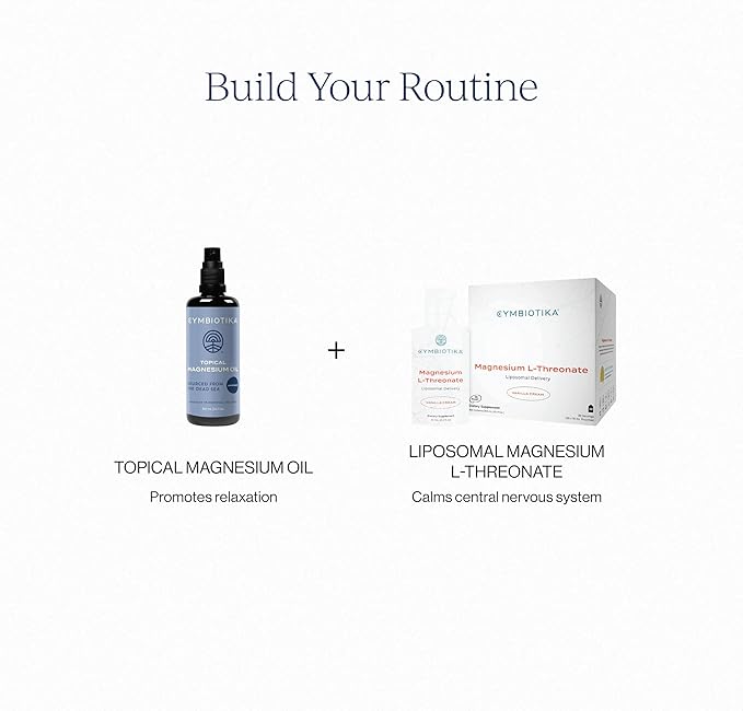 CYMBIOTIKA Topical Magnesium Oil Spray for Body USA Made Supplement for Leg Cramps Muscle Joint Health &amp Sleep Support Includes Magnesium Chloride Lavender Extract Aloe Vera 2pck (6.8 fl o
