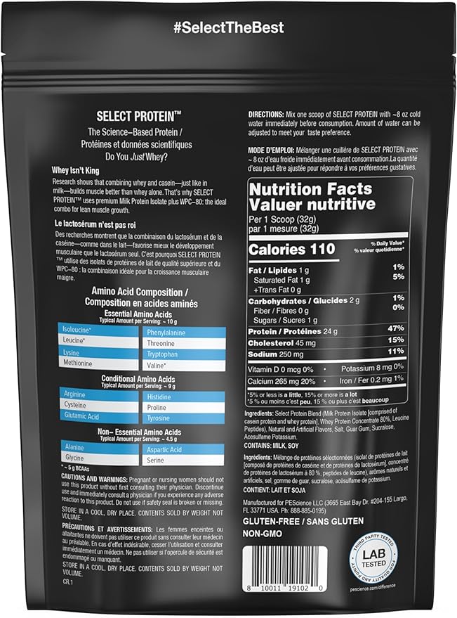 PEScience Select Protein Powder Variety Pack - 8 Flavors - 40 Servings - Protein Powder Sample Pack Whey and Casein Blend Keto Friendly Gluten Free Digestion Friendly Amazing Taste