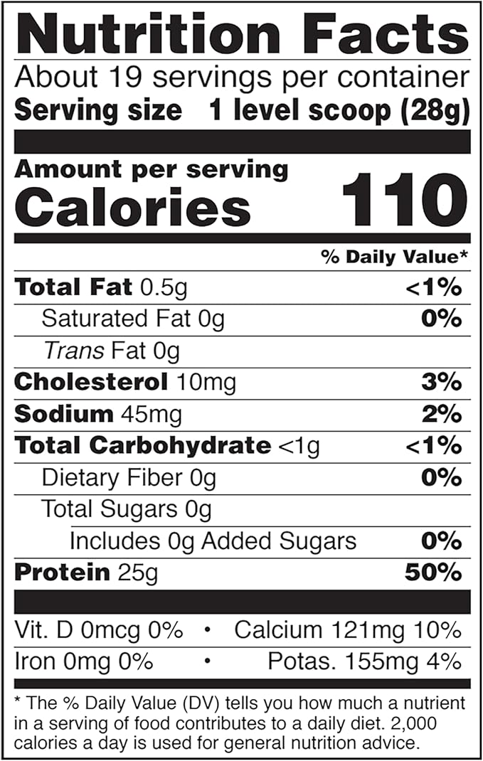 NOW Foods Sports Nutrition Whey Protein Isolate 25 g With BCAAs Unflavored Powder 1.2-Pound