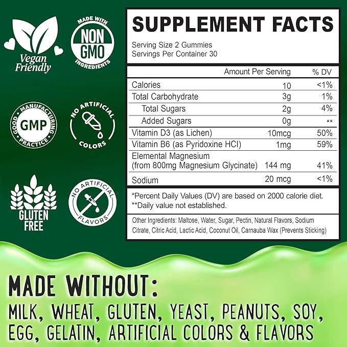 Magnesium + D3K2 Gummies Bundle – 2 Bottles (60 Each) – Apple Kiwi &amp Peach Mango