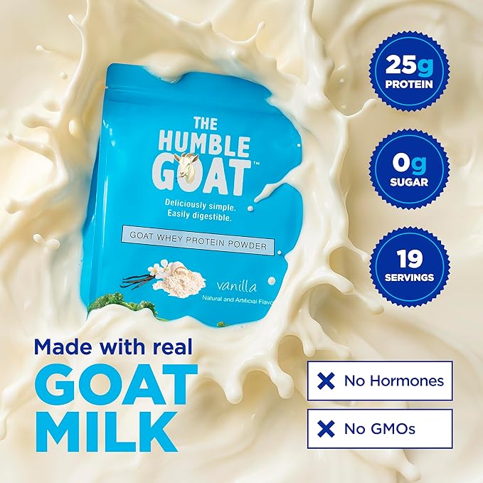 Grass Fed Whey Protein Powder Vanilla 1.5 lb – Made from Goat Milk Easy to Digest Clean Taste Non-GMO Gluten-Free &amp Versatile Vanilla Whey Protein Powder Made in USA