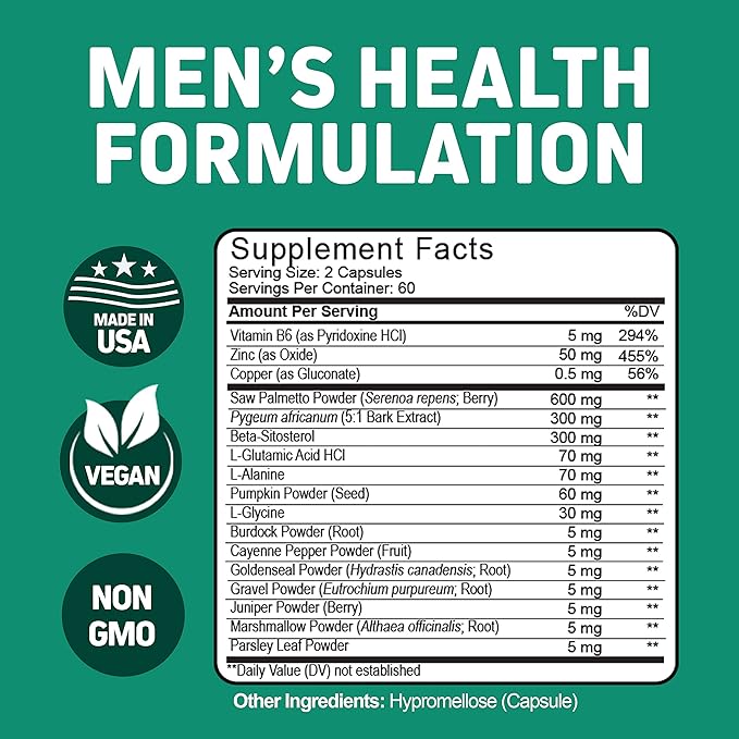 Liver Cleanse Detox &amp Repair Formula with Milk Thistle - Artichoke and Herbs Liver Health Support Supplement - Prostate Support Supplement for Men's Health | with Saw Palmetto &amp Less Urination