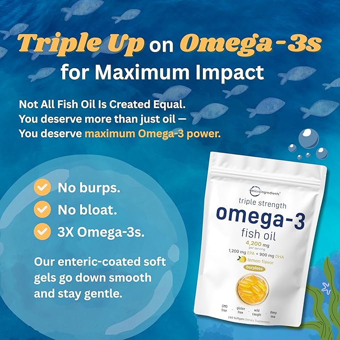 Micro Ingredients Omega-3 Fish Oil 3000mg Softgels &amp Resveratrol NAD Supplements 3000mg Veggie Capsules | 2 Pack | Wild-Caught Burpless Lemon Flavor | Antioxidant Blend with Quercetin &amp Be