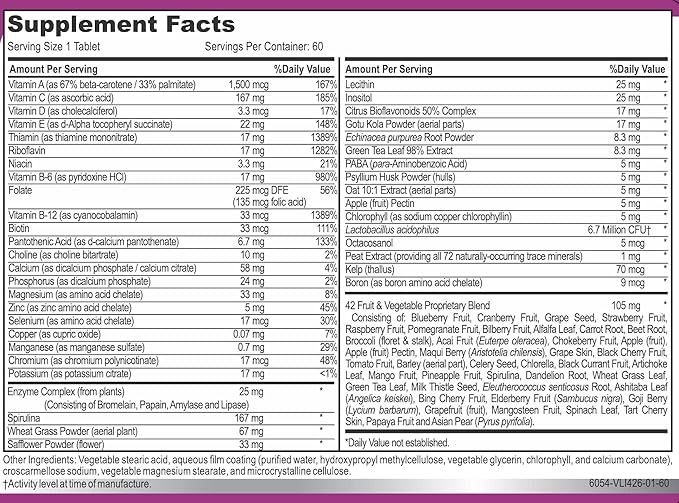 Hybrid Nutraceuticals MiracleMulti Women Multivitamin with Probiotics Biotin Folic Acid Enzymes + Fruit &amp Vegetable Blend - Immune Support Heart Health Energy: 60 Servings (Non-GMO) (2)