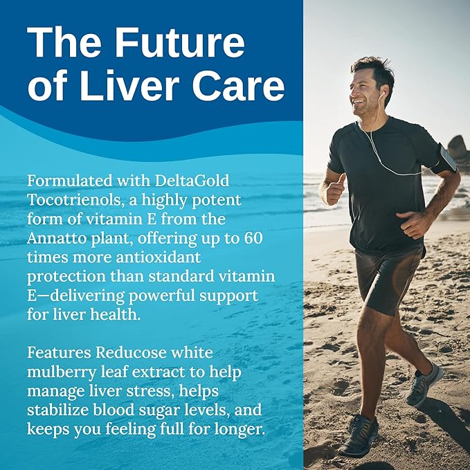 Xtendlife Total Liver Care for Blood Sugar Fat Management &amp Detoxification - Science-Backed Liver Care with Milk Thistle &amp Tocotrienol - 30 Day Supply