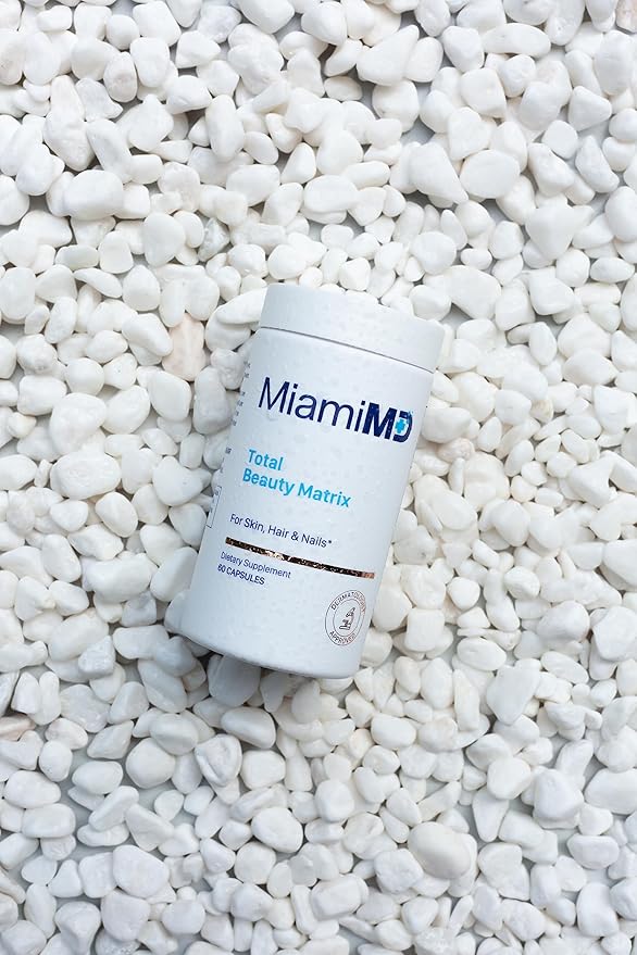MiamiMD Total Beauty Matrix Collagen Supplements for Women - Collagen Capsules with Vitamin C for Hair Skin and Nails - Cruelty Free - 60 Capsules