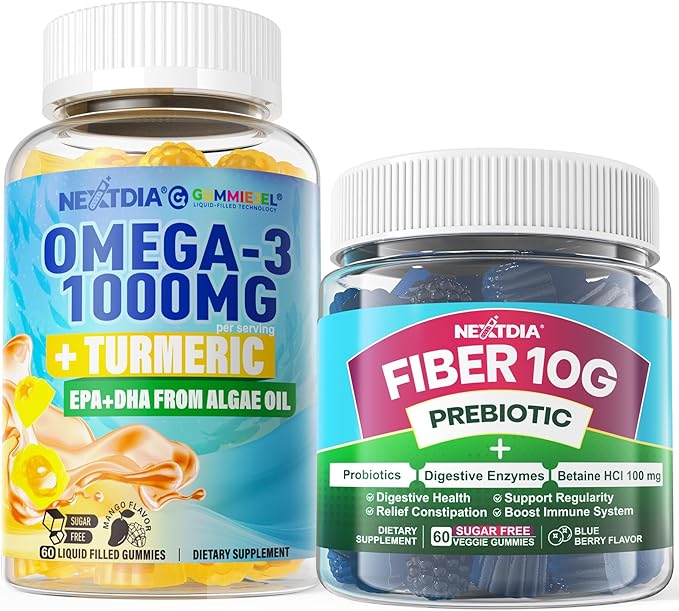 Vegan Omega-3 1000mg + Turmeric Fiber Gummies