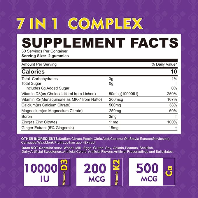 Magnesium Glycinate Gummies 420mg for Adults &amp Vitamin D3 K2 Filled Gummies
