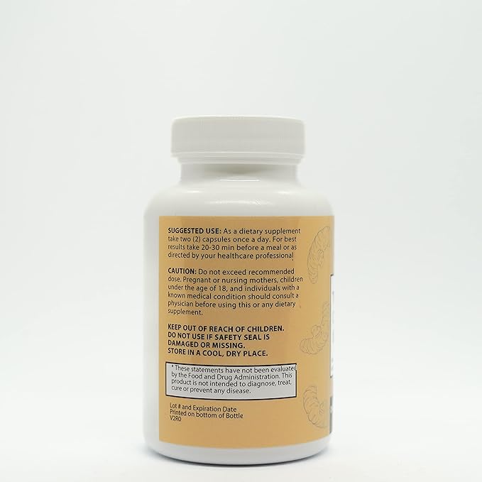 Turmeric Curcumin 1300mg - Extra‑Strength Joint &amp Inflammation Support - High Absorption with Black Pepper Extract - 95% Curcuminoids Joint Support Supplement - 60 Capsules
