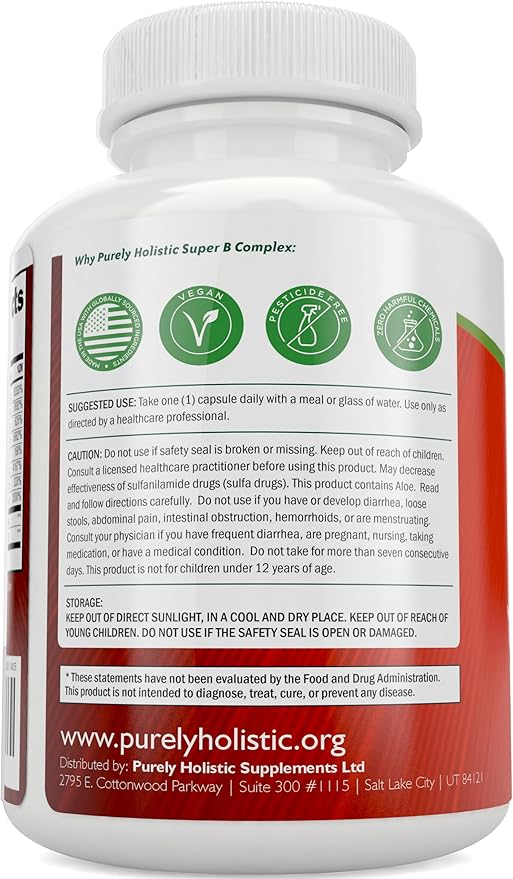 Vitamin B Complex - 8 Super B Complex Vitamins with Choline &amp Inositol Vitamins B1 B2 B3 B5 B6 B8 B9 &amp B12 - B100 Complex - 180 Vegan Capsules - 6 Month Supply - Made in The USA