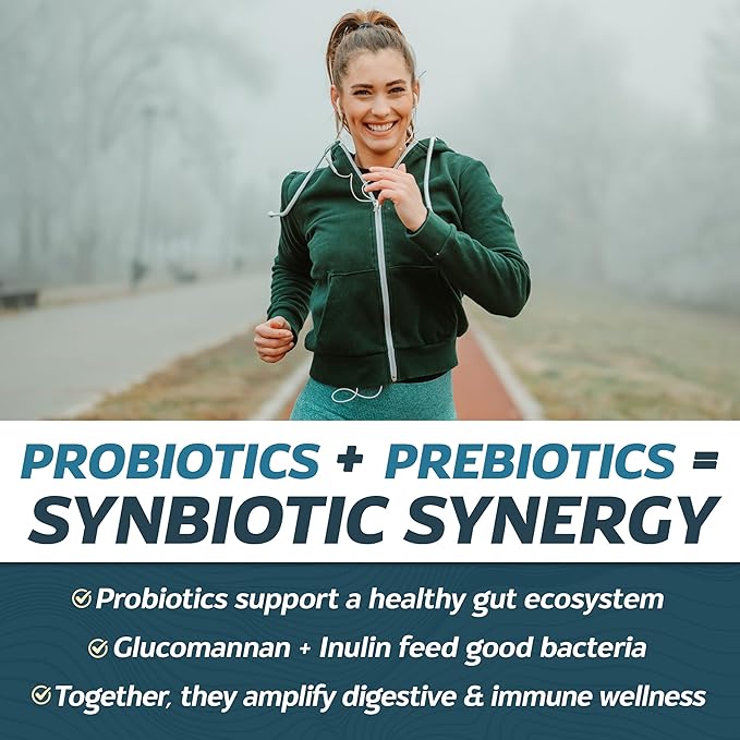 Immune Restore Probiotics &amp Prebiotic for Women and Men - with L reuteri Bifidobacterium Longum &amp More - for Digestive Health After Use of Antibiotics Increased Immunity - 120 Capsules