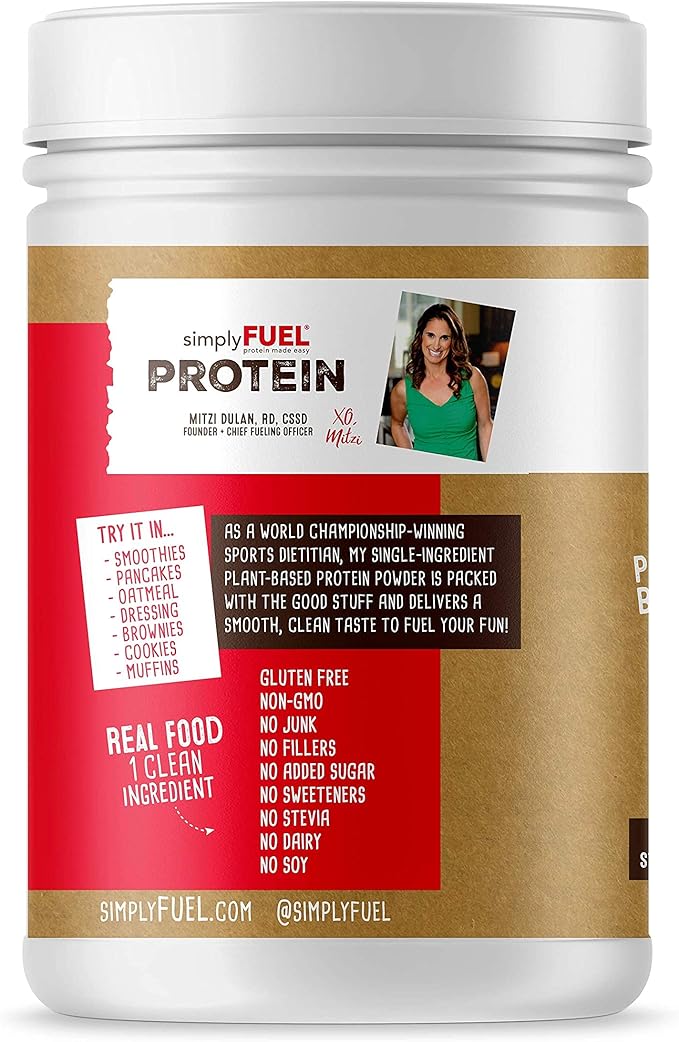 simplyFUEL Chickpea Protein Powder Organic &amp Plant-Based 20 g Protein High-Fiber Unsweetened No Stevia 1.25 lb