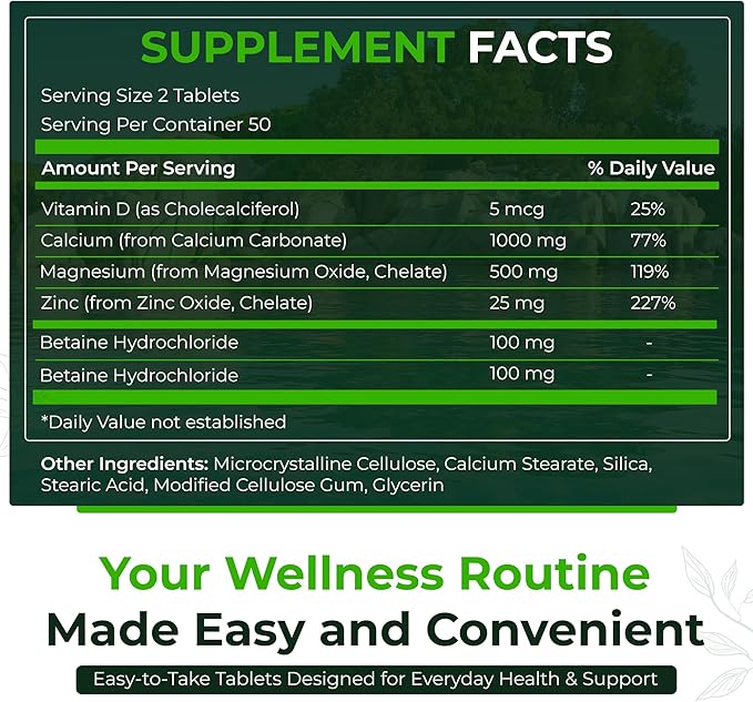 Natural Nutra Calcium Magnesium Zinc with Vitamin D3 - CMZ Supplement | Bone Strength Immune Support Muscle &amp Nerve Health - Cal-Mag Zinc Supplement - Digestion Support - 100 Tablets (Pack of 3)