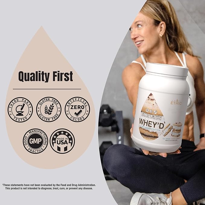 Sweat Ethic Whey'd Protein Powder 25 G Whey Protein Blend with Concentrate (30 Ounce Ice Cream Cookie Sandwich)
