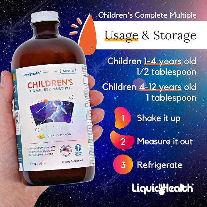 LIQUIDHEALTH Liquid Multivitamin for Kids Children and B Complex Liquid Super Energy Boost B Vitamins Supplements