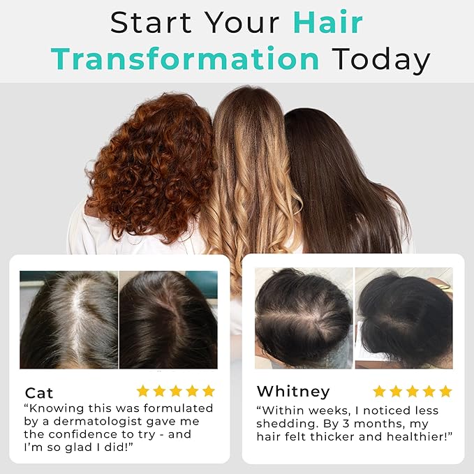 Hair Plus MD Hair Growth Supplement 120 Capsules – Supports Hair Growth &amp Density – Dermatologist-Developed with Collagen &amp Vitamins – Gluten-Free Toxin-Free Non-GMO – 1 Month Supply