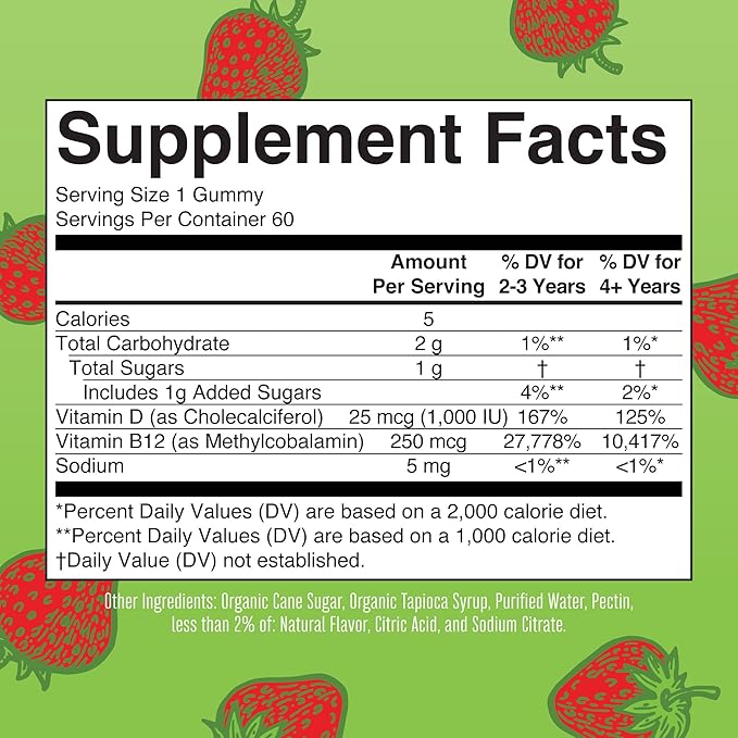 MaryRuth Organics Zinc Gummies (Tart Raspberry) &amp Vitamin D3+B12 Gummies (Strawberry) | Clean Label Project Verified® | Vitamins for Immunity &amp Joint and Bone Health | Vegan Non-GMO No Gelat