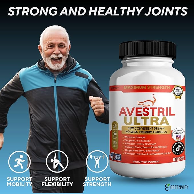 Avestril Ultra Joint Support Supplement Glucosamine Turmeric Chondroitin 60 Capsules (1)