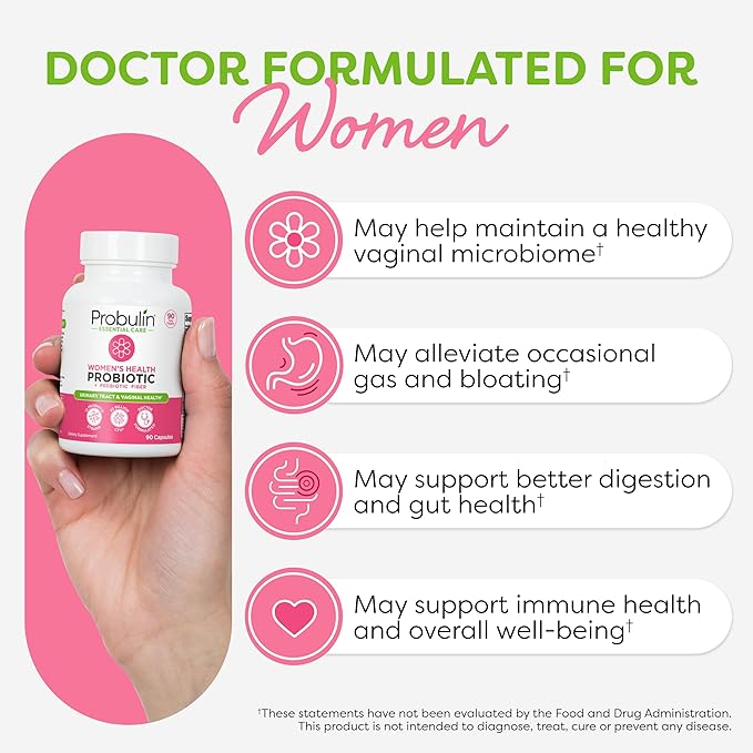 Probulin Women’s Probiotic + Colon Support Bundle – 90 Count Each – Daily Vaginal Digestive &amp Immune Health – 20 Billion CFU Vegan 2-Pack