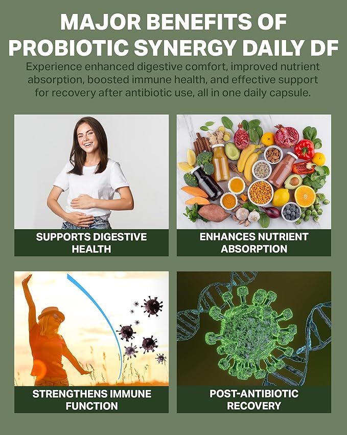 RetzlerRx Probiotic Synergy Daily Df 30 Billion CFU Bifidobacterium - Acid-Resistant DRCaps for Men's Digestive Health - 4 Researched Strains Including HN019 - Supports Flora Balance - 30 Count