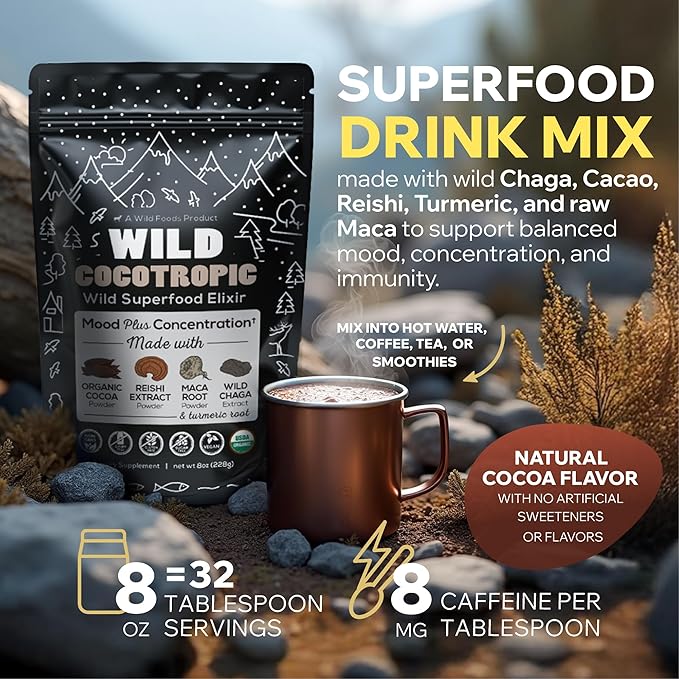 DailyNutra KSM 66 Ashwagandha (90 Capsules) and Mushroom Cacao Mix (16oz) Bundle for Relaxation and Focus