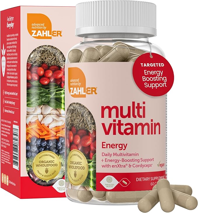 Zahler - Daily Multivitamin for Women &amp Men with Energy Vitamins Minerals &amp Iron (60 Count) Kosher Men &amp Womens Multivitamins for Healthy Energy - Multi Vitamins for Adults - Made in USA
