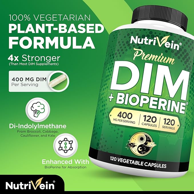 Nutrivein Premium Resveratrol Capsules and DIM Supplement Bundle: High-Absorption Resveratrol Supplement and DIM for Recovery Balance and Vitality