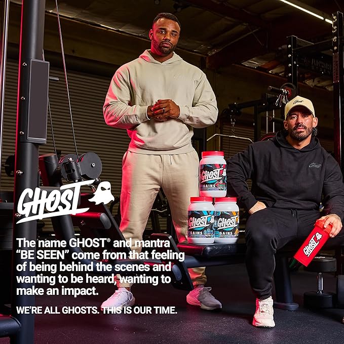 GHOST Clear Gains Mass Gainer Protein Powder - Post-Workout Weight Gainer Mix - 40g of Whey Protein Isolate 440 Calories &amp 70g Vitargo Carbs - Lean Muscle Building &amp Recovery - Strawberry Wat