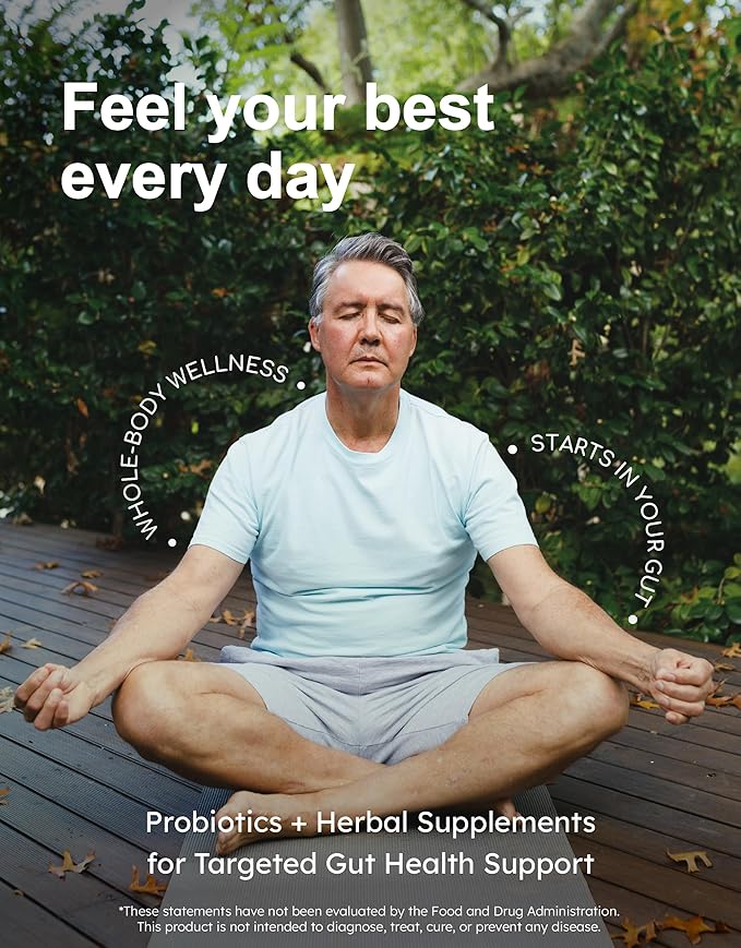 Overgrowth Probiotics for Women and Men with Saccharomyces Boulardii Lactobacillus Reuteri &amp Bifidobacterium for Supporting Gut Health &amp Digestive Health Gluten Free 30 Capsules