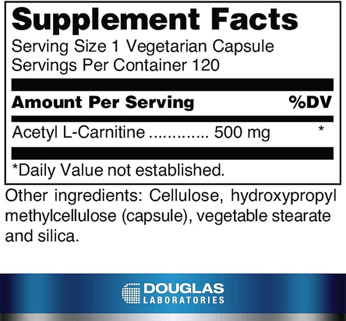 Douglas Laboratories Acetyl L-Carnitine 500 mg | Supports Brain and Nerve Function During the Normal Aging Process* | 120 Capsules