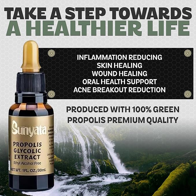 Brazil Brazillian Green Bee Propolis Liquid Extract Sunyata No Alcohol 30ML(1 Pack)