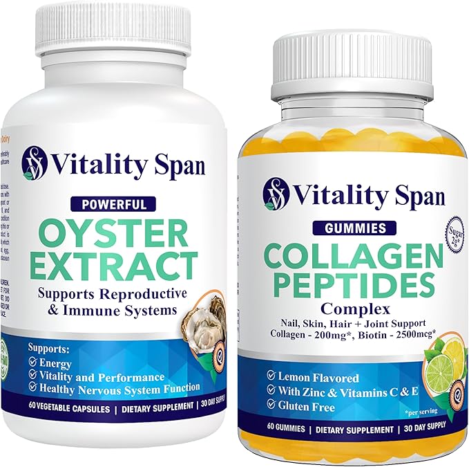 Collagen + Zinc Oyster Extract - Hair Growth Vitamins Gummies + Energy Boost