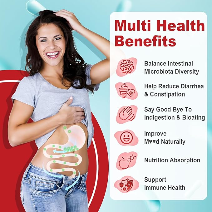 Probiotic + Prebiotic Gummies for Adults &amp Kids 4+ Sugar Free Chewable Probiotic 50Billion CFUs w/Fiber Vitamin B1 B2 D3 &amp Zinc for Digestive &amp Gut Health Boost Microflora Diversity V
