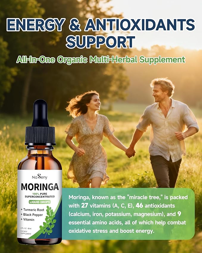 Natural Grape Seed Extract Drops-300 mg Grape Seed Extract Liquid Supplement Organic Moringa Oleifera Liquid Drops 1000mg Moringa Leaf Supplement