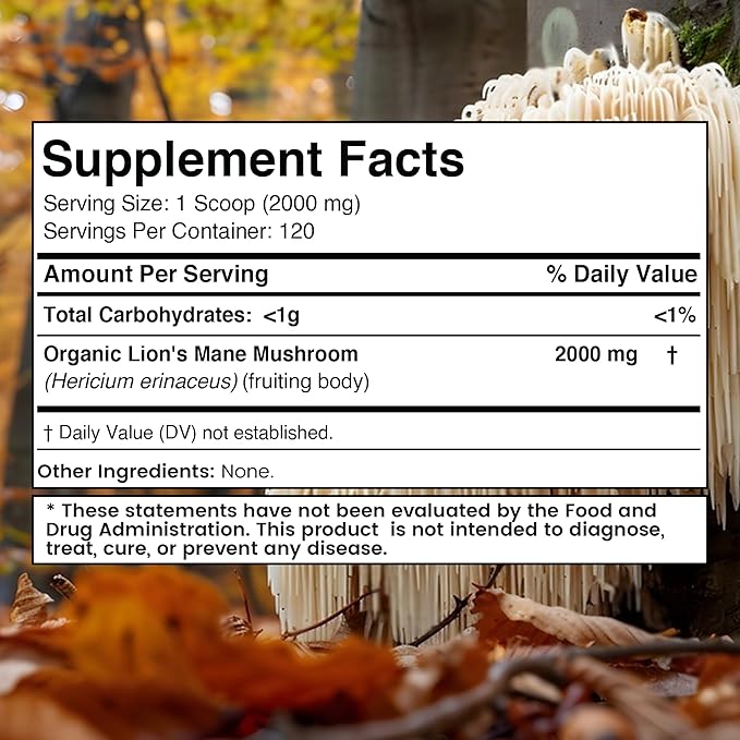 WELLNESS LABSRX Magnesium Glycinate Capsules 750mg - Lions Mane Powder 2000mg | Bundle